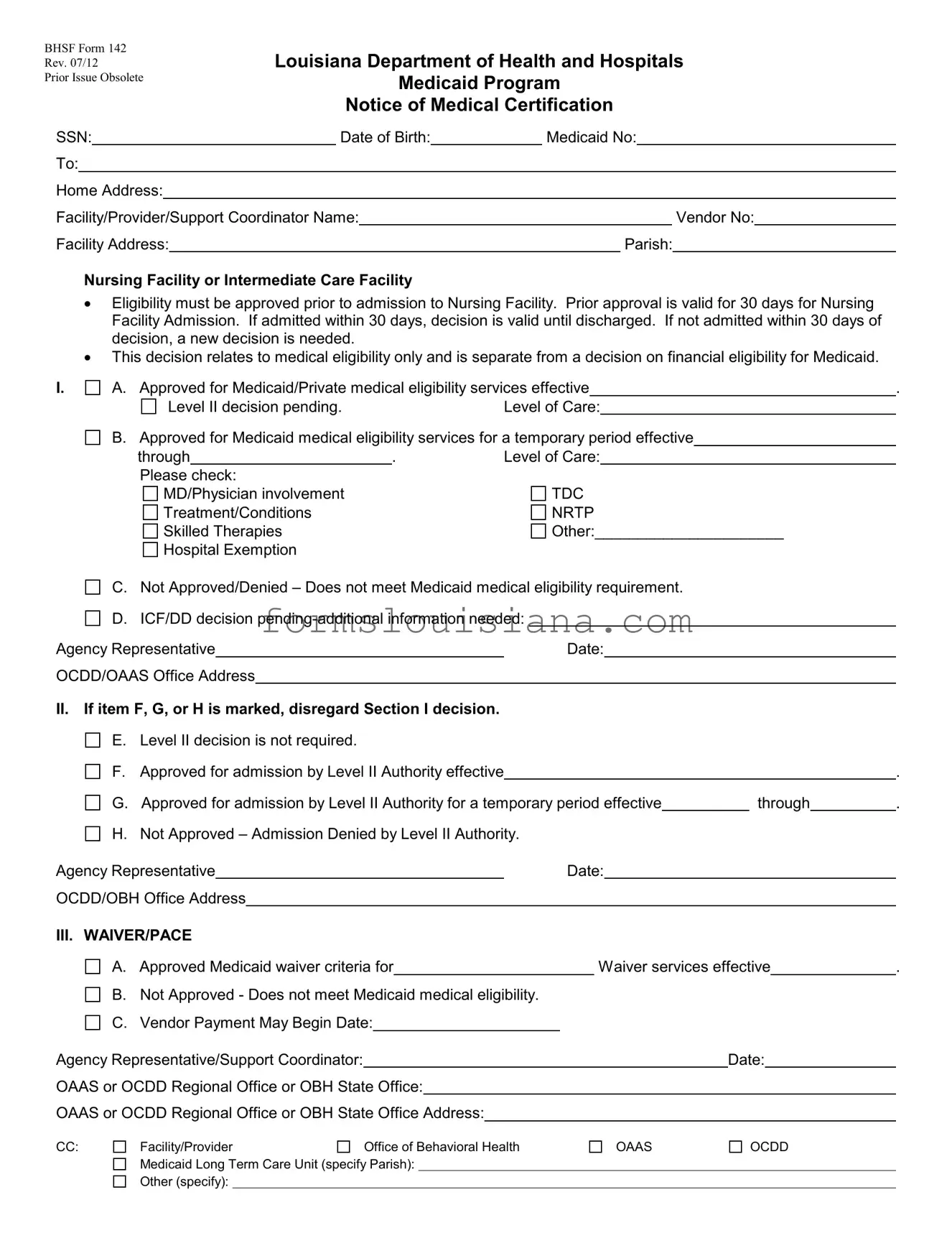 Free Bhsf 142 Template