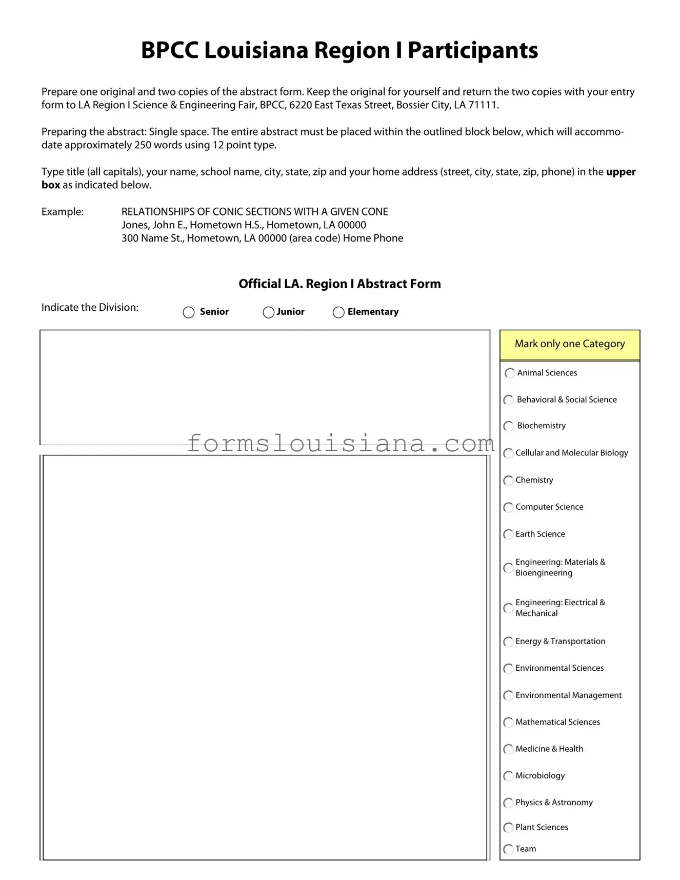 Free Bpcc Abstract Template
