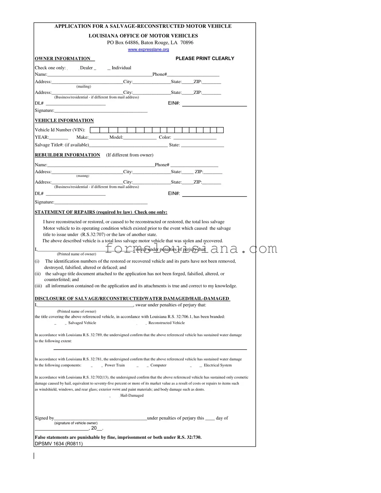 Free Dpsmv 1634 Template