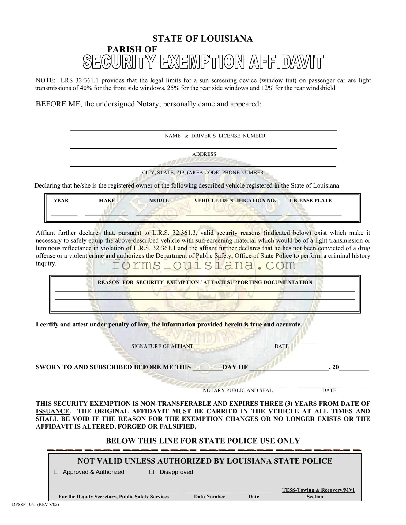 Free Dpssp 1061 Template