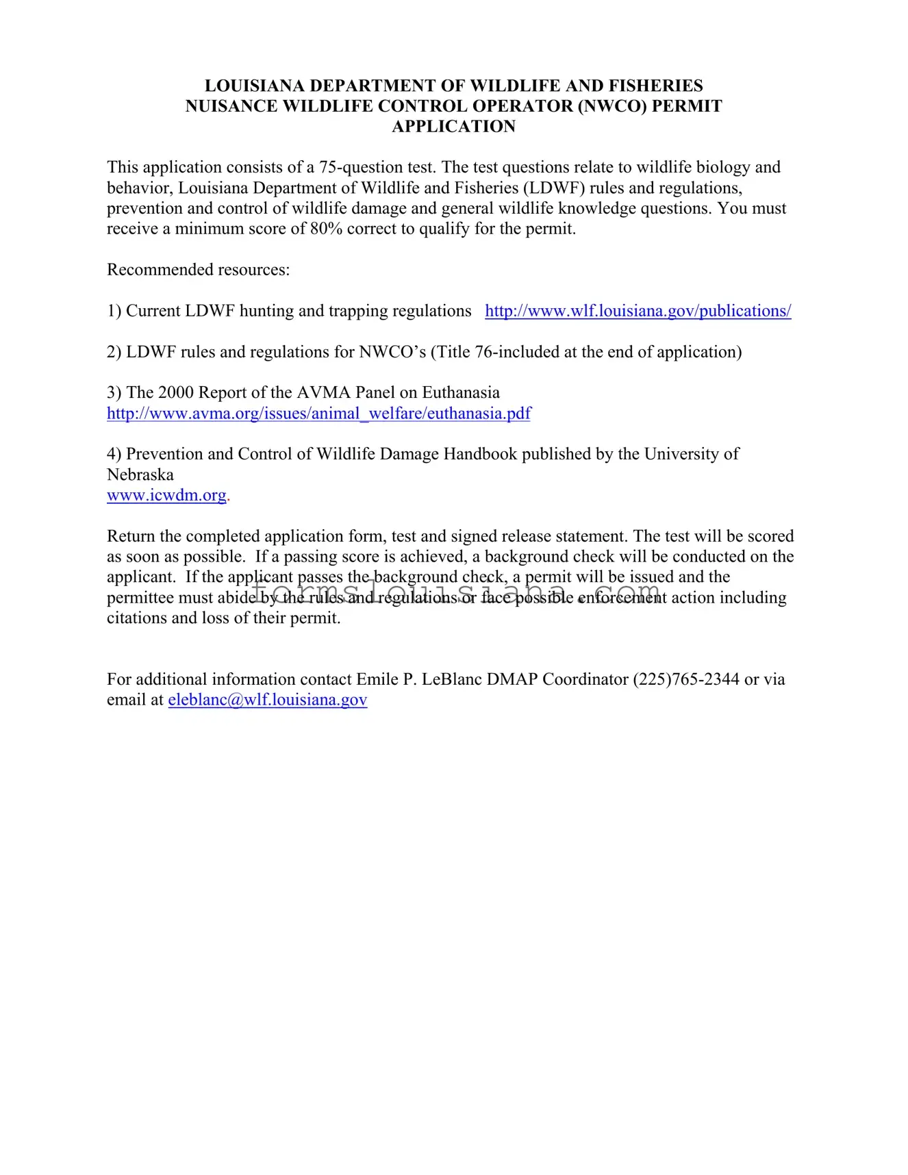 Free Louisiana Nwco Test Template