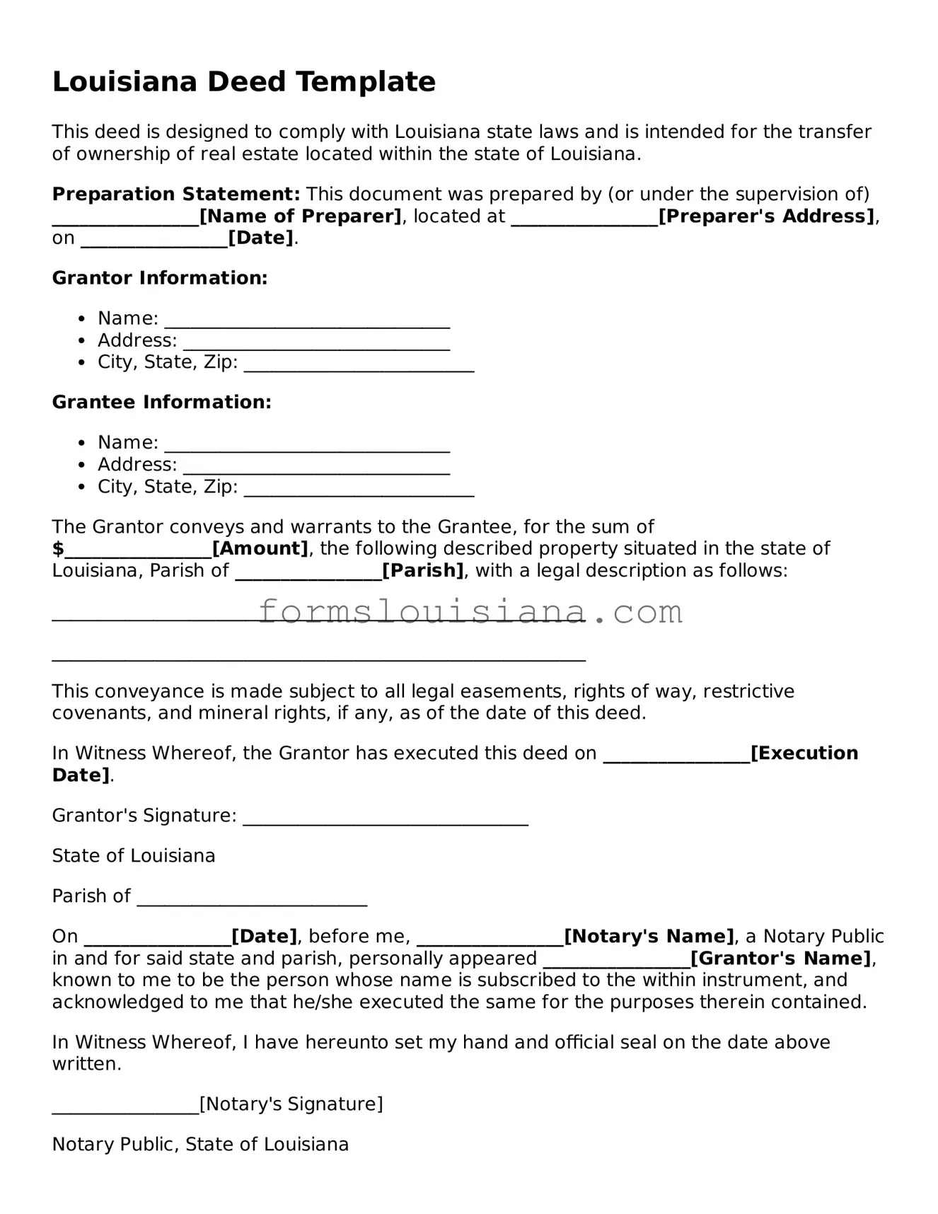 Attorney-Verified Louisiana Deed Document