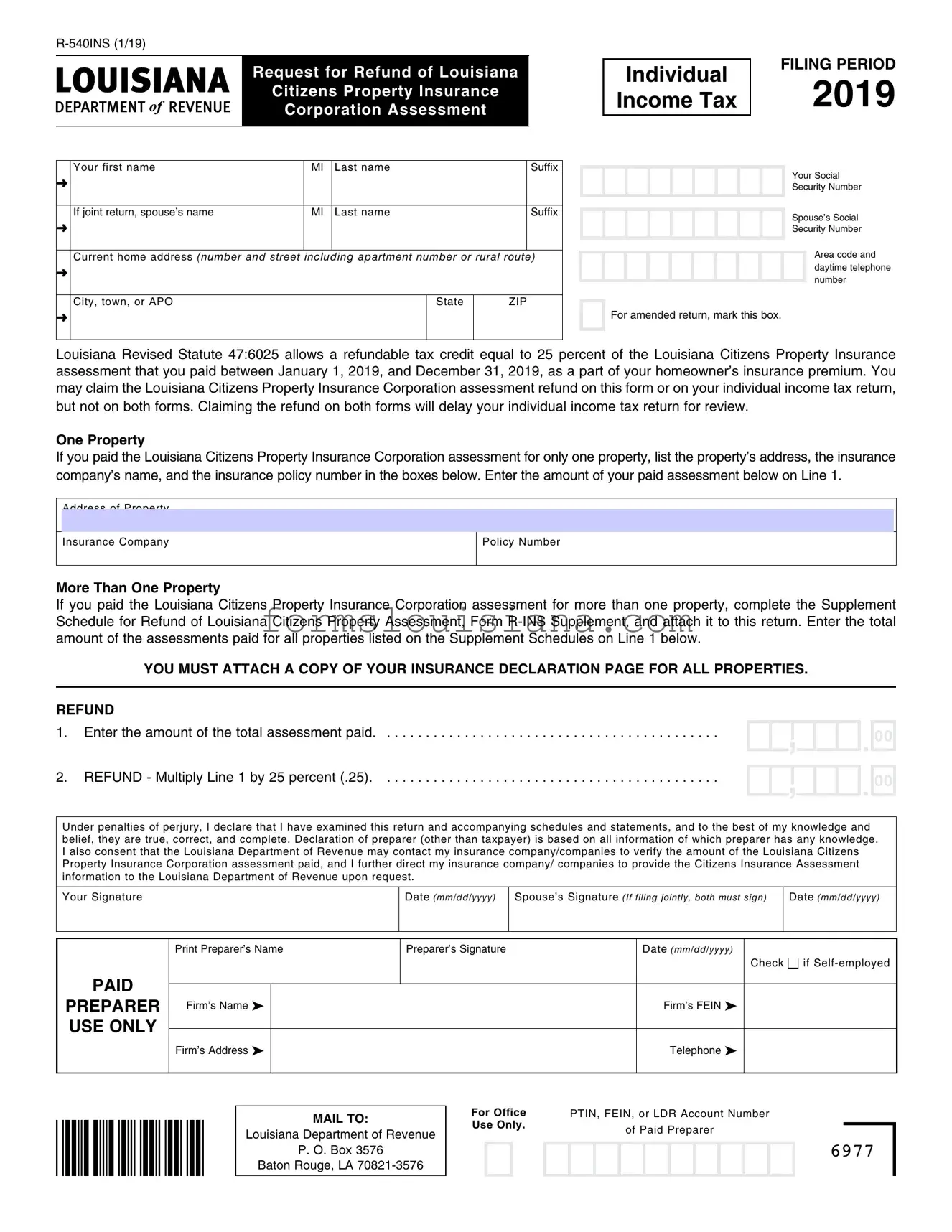 Free R 540Ins Louisiana Template