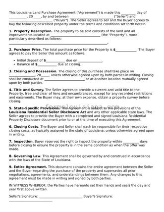 Attorney-Verified Louisiana Land Purchase Agreement Document