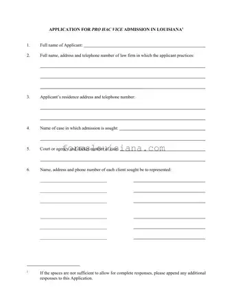 Free Louisiana Pro Hac Template