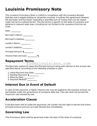Attorney-Verified Louisiana Promissory Note Document