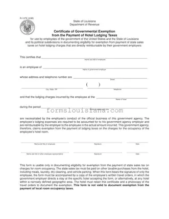 Free Louisiana R 1376 Template