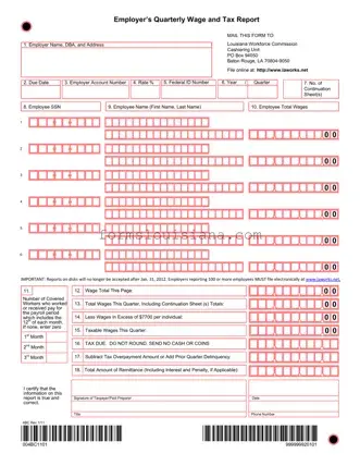Free Louisiana Wage Report Template